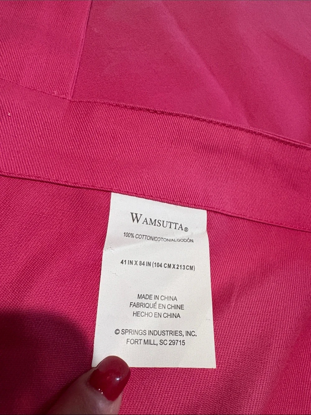 Wamsutta hot pink tab loop drape window panels (2 panels)
